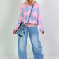 Sweater im Rautenmuster - candy-hellblau