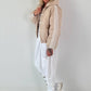 Bomberjacke mit Kapuze - beige