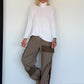 Basic Rollkragenpullover - weiss