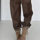 Cordhose mit Gürtel - taupe (lieferbar ab ca. 18.09.26)