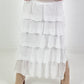 Long skirt with ruffles - white
