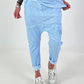Baggy Jeans with Statement Patch - light blue