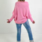 Pullover with leg warmers, model "Fluid Form" - pink