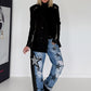 Stylischer Blazer mit Reißverschlüssen  - schwarz