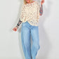 Crocheted Top with Undershirt - beige