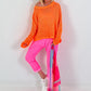 Crochet sweater with back cut-out - neon orange