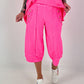 Lässige Sweathose mit Ösendetails - neonpink