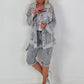 Jeansjacke mit floralem Netzeinsatz - grau ( lieferbar ab 26.05.26)