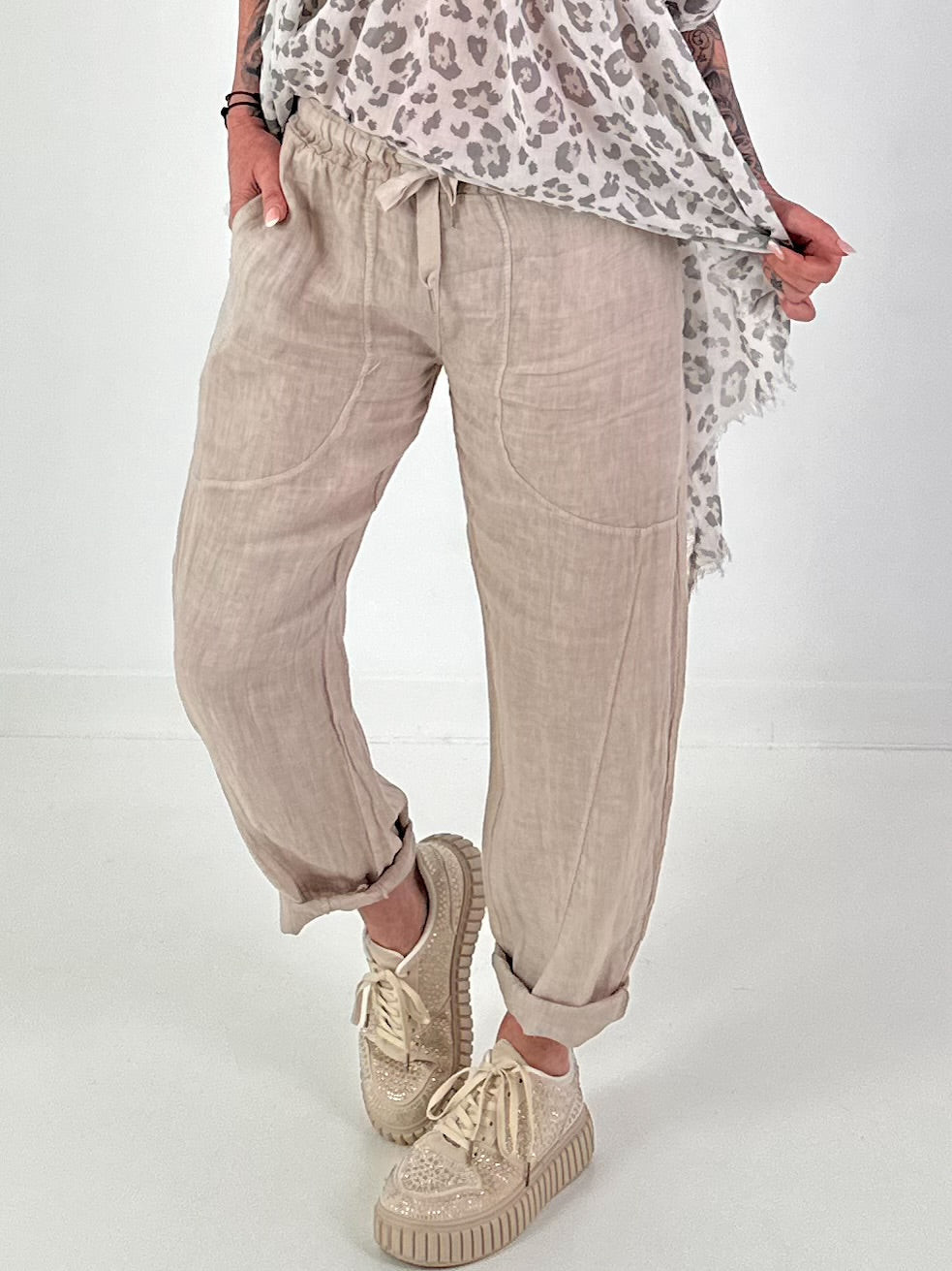 Linen Trousers - beige