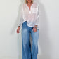 Tunic with crochet inserts - white