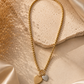 Giuno Kette mit T-Verschluss und Doppelherzen - gold