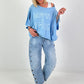 Oversized T-shirt Normal is Boring - lichtblauw