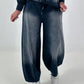 Lässige Sweat Ballonhose im Used-Look - marine
