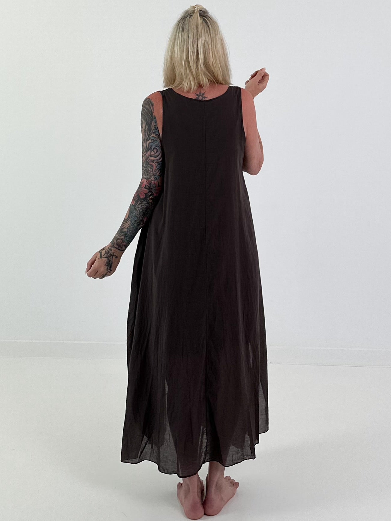 Sommerkleid mit Raff-Detail - schoko