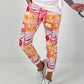 Hose mit All-Over Print-Mix - rosa-mehrfarbig