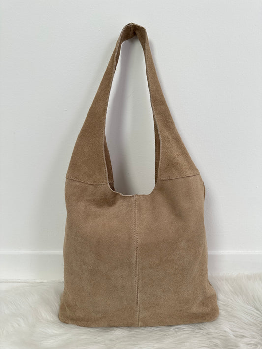 Casual suede bag - taupe