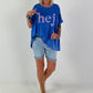 T-Shirt Hej - royalblau
