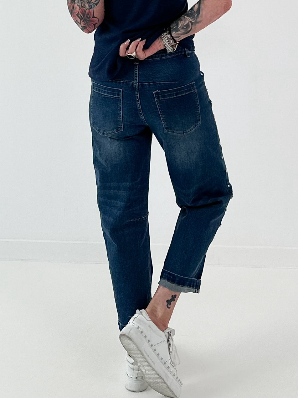 Jeans Hose mit aufwendigen Details  - denim