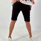 Shorts with elastic waistband - chocolate