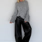 Kuschliger Pullover mit Fransen-Details - grau