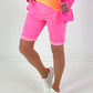Shorts with tie belt - neon pink