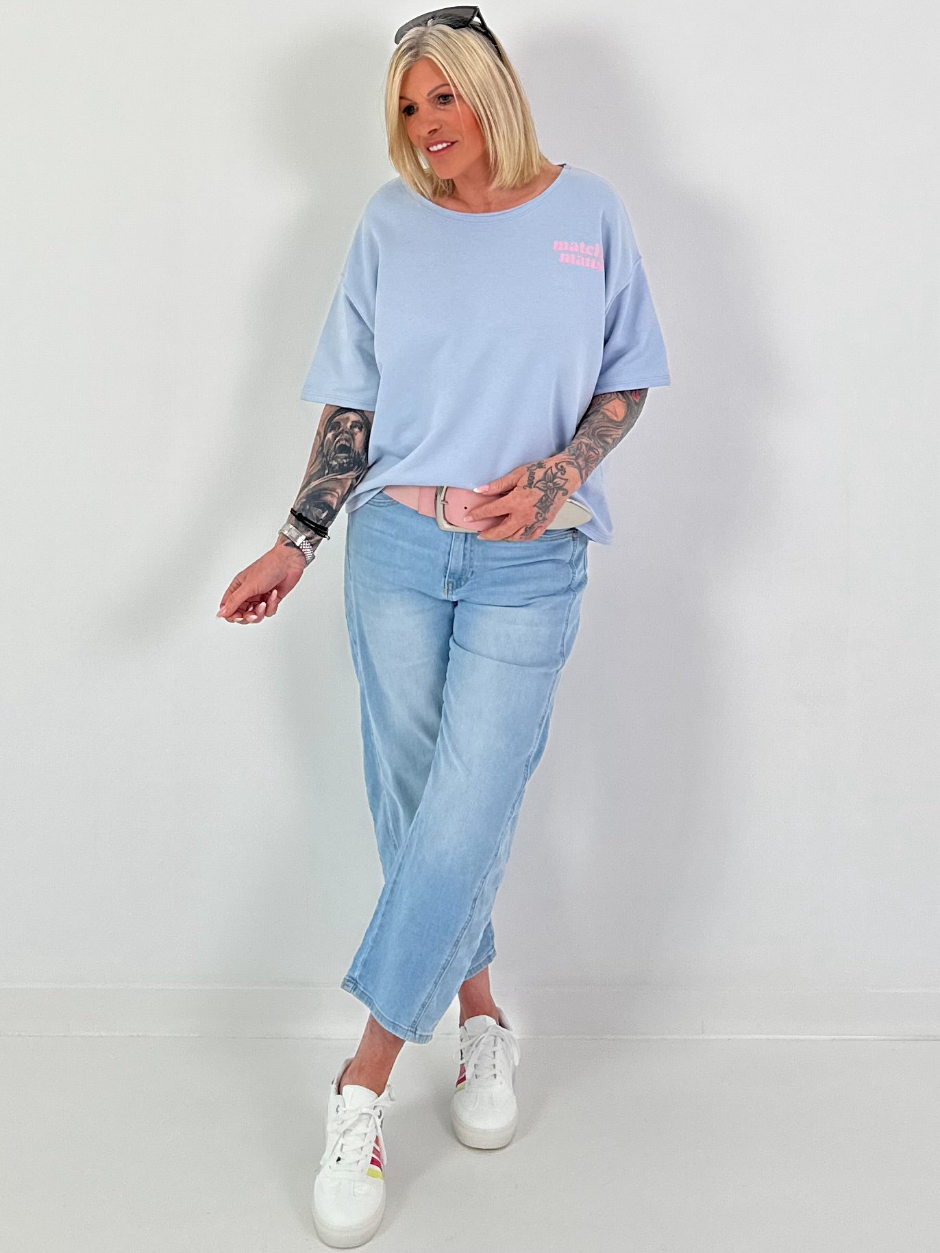 Sweat T-Shirt Matcha - light blue
