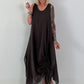 Sommerkleid mit Raff-Detail - schoko