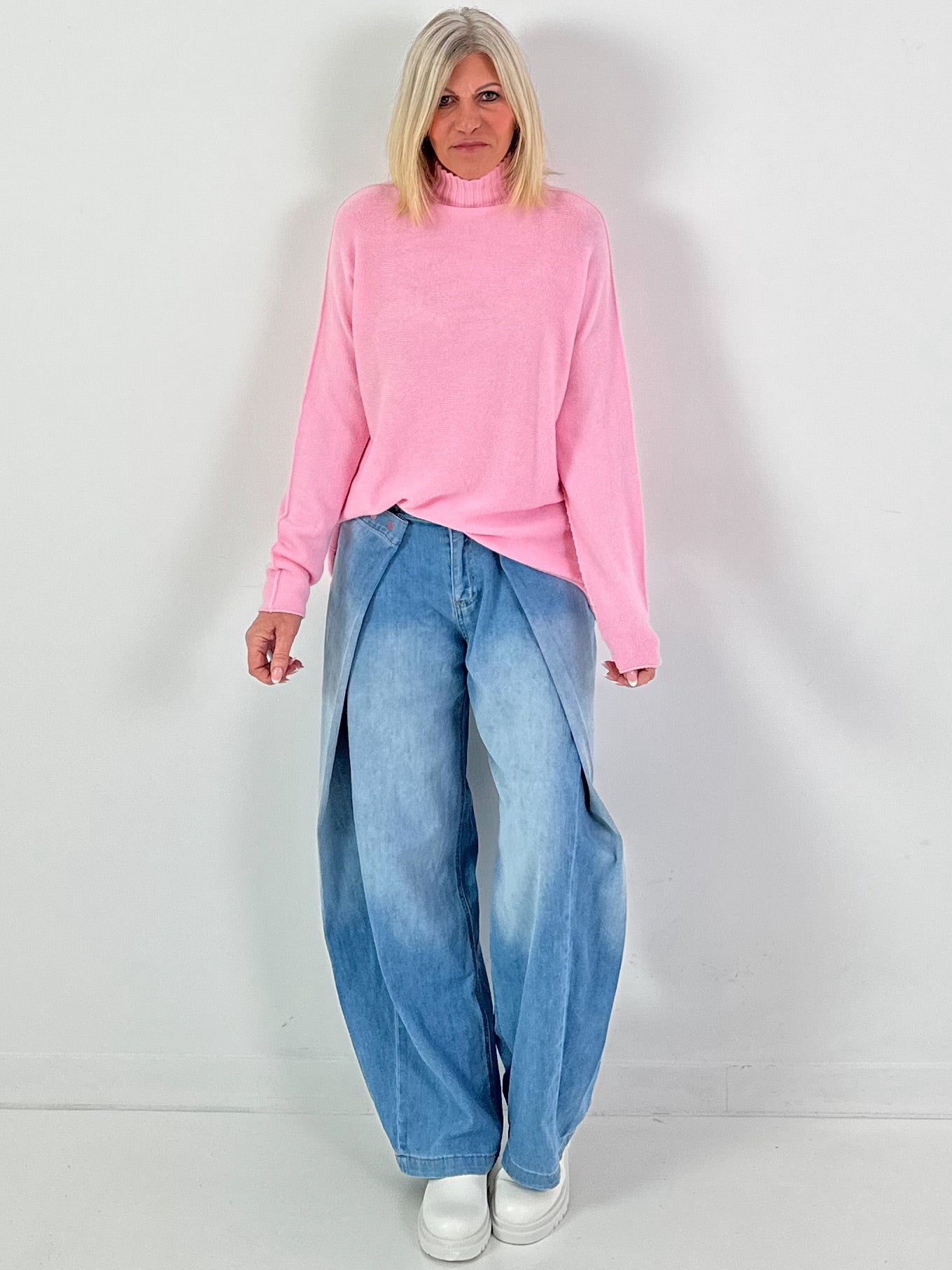 Jeans mit weitem Bein Modell "Loose Fold" - denim