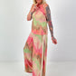 Two-piece set with pattern and Lurex - pink-mint-beige