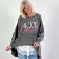 Oversized stonewashed Sweatshirt Modell "Glück..." - used black