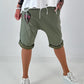 Kurze Baggy mit breiten Nähten -khaki