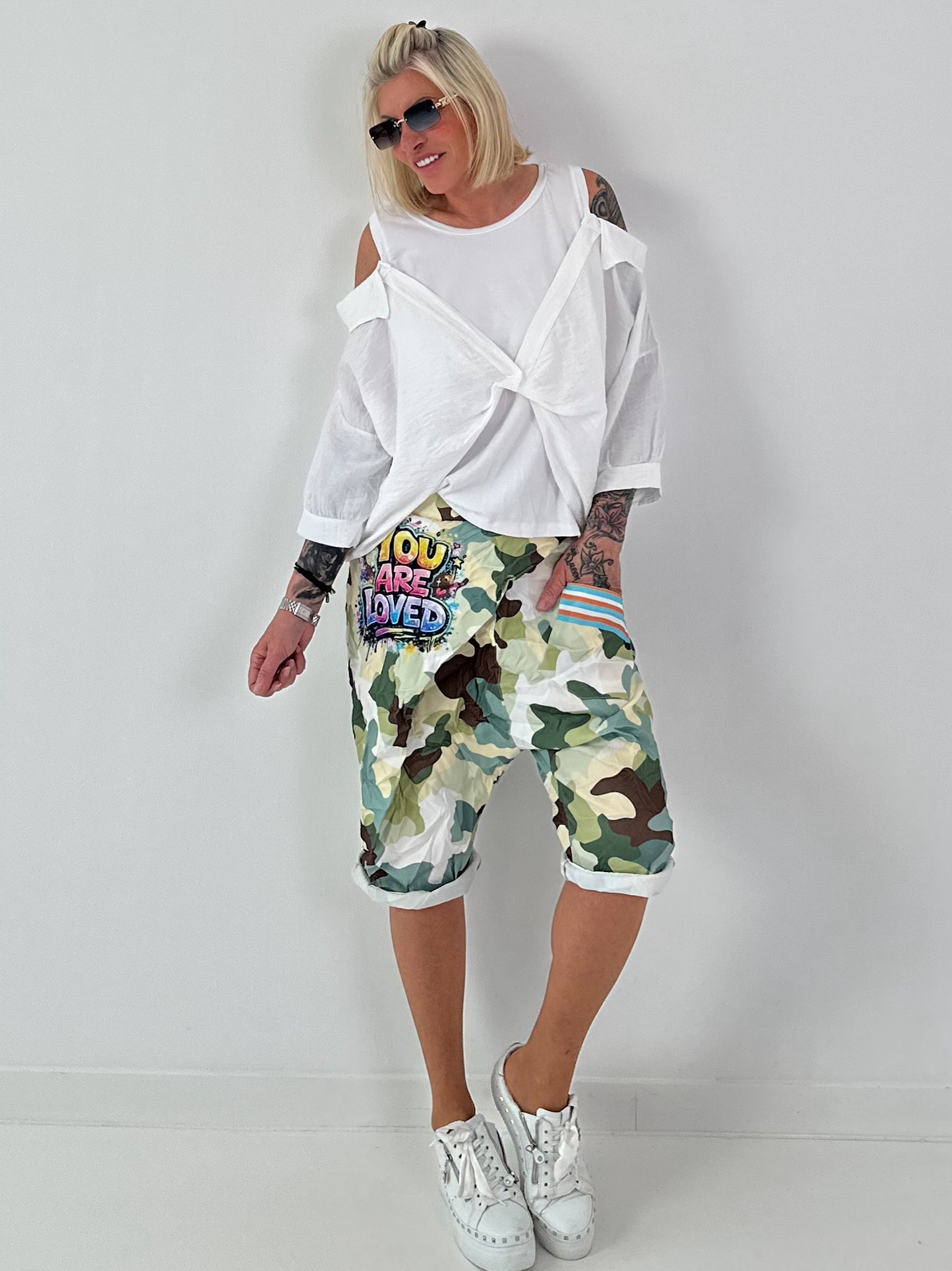Tunika mit integrierten Top - khaki