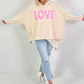 Oversized hoodie Love - beige