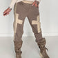 Sweathose im Materialmix - taupe-beige