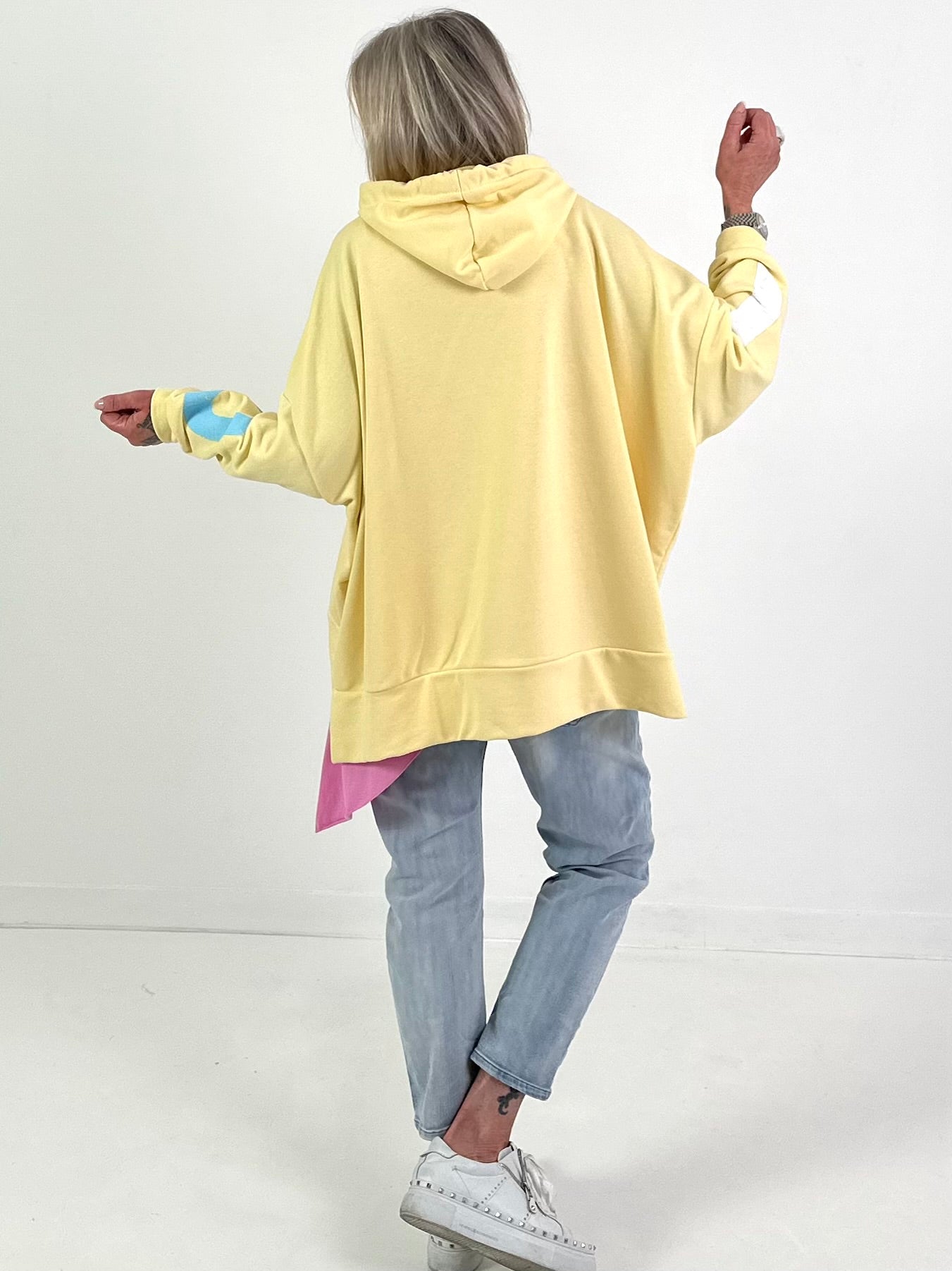 Oversized hoodie Love - geel