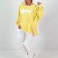 Oversized Sweatshirt Modell "Wassup" - gelb