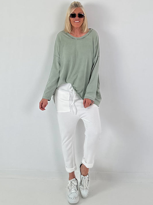 Oversized Shirt stone washed - khaki ( lieferbar ab ca. 16.07.26)