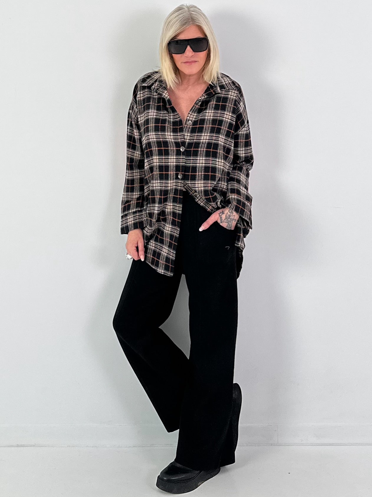 Geruit overhemd model "Power Plaid" - zwart-veelkleurig