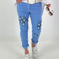Light blue jeans with denim and sequin details