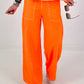 Sweatpants with large side pockets - neon orange