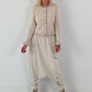 Gebreid vest met ruches - beige