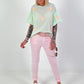 Blusenshirt met pofmouwen - mint
