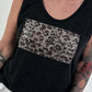 Feinstrick Top mit Leo Patch - schwarz