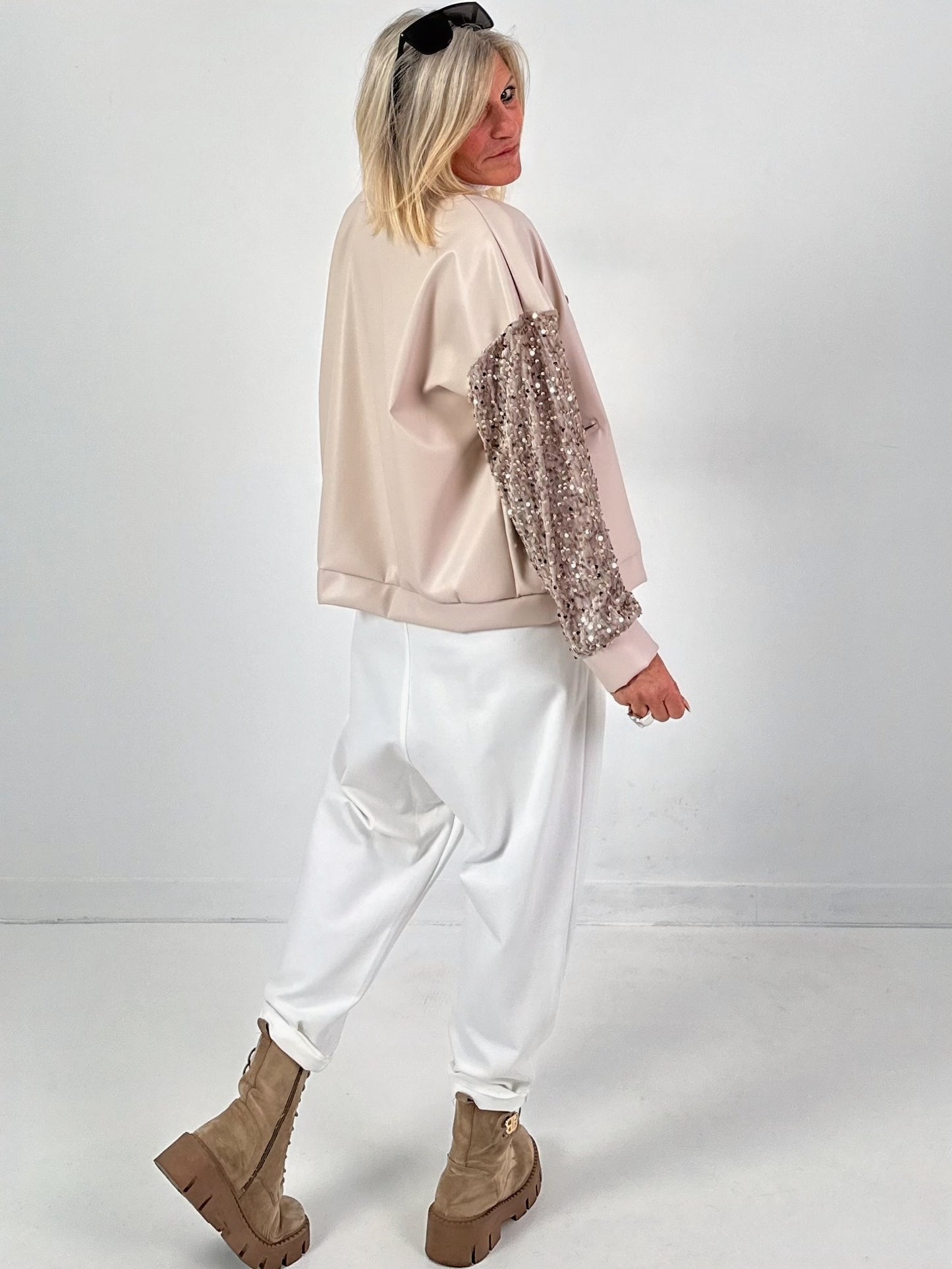 Blousonjack in lederlook, model "Glam&amp;Glow" - beige