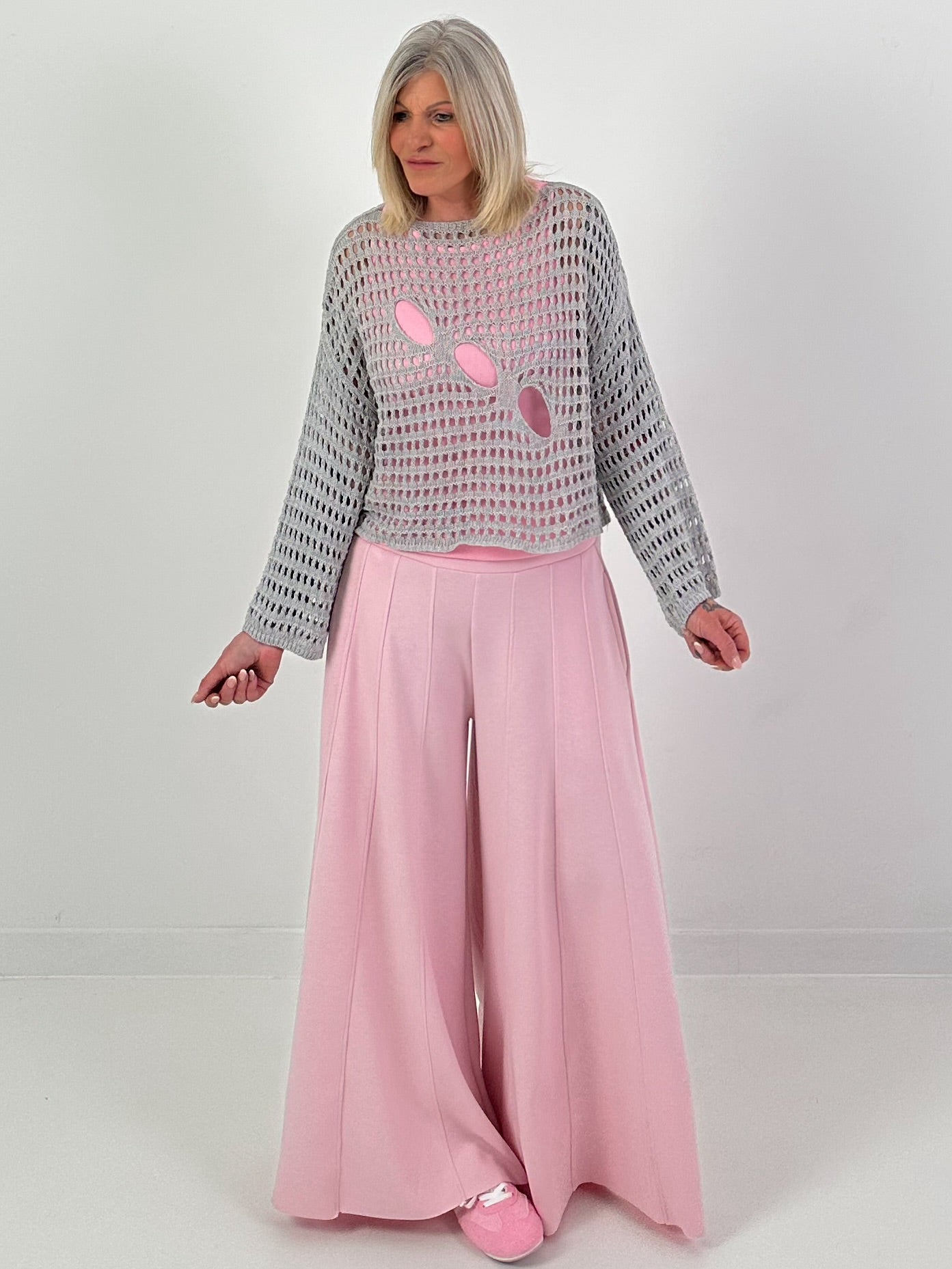 Gehaakte trui - grijs