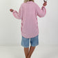 Long blouse with tie — pink