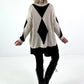 Sweater model "Geometric Glow" - beige-black