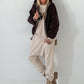 2 in 1 Jacke mit Leo-Print - schoko