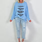 Sweater mit Cut-Outs - hellblau