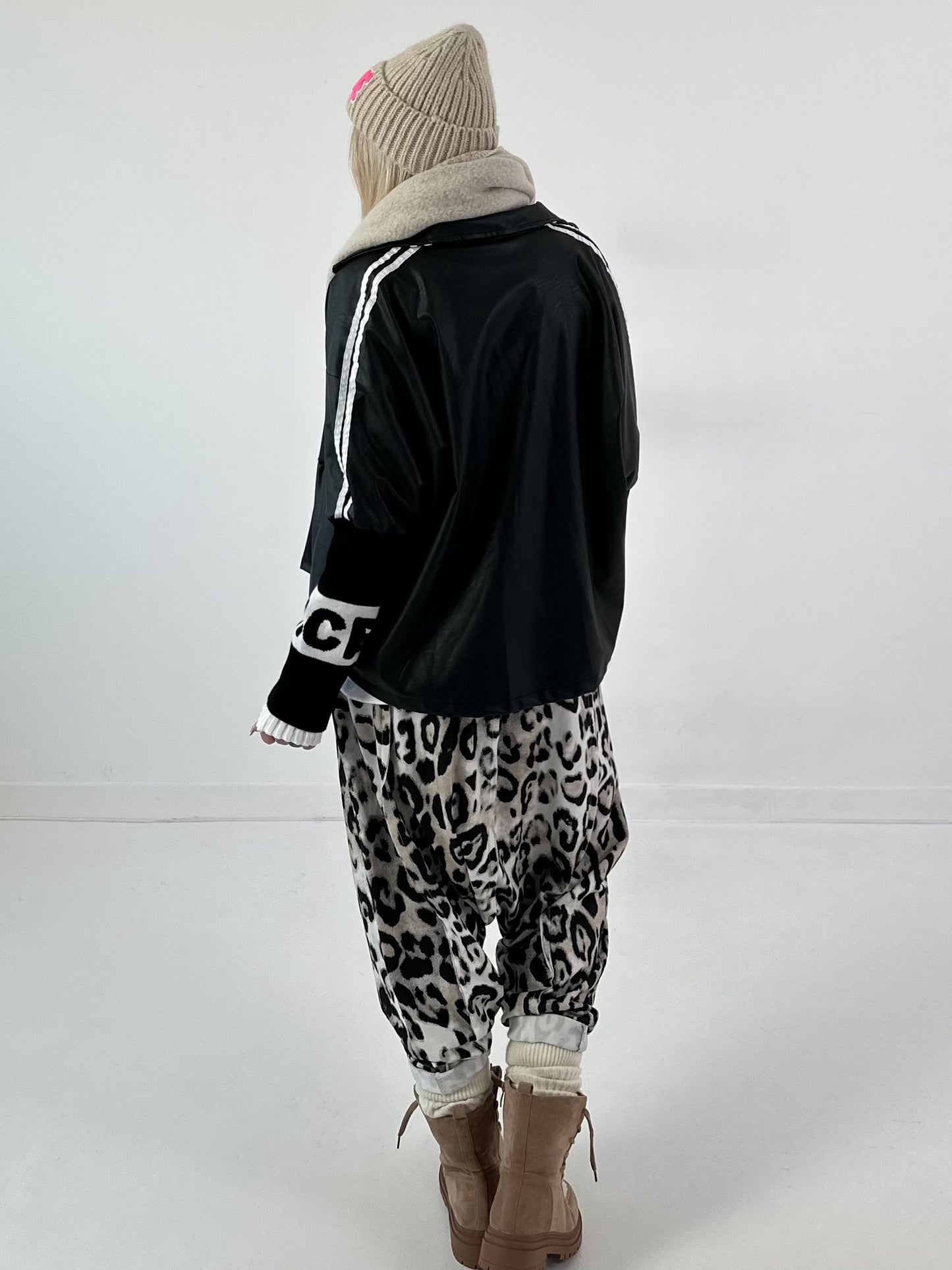 Kunstleren jack, model "Powerlane" - zwart